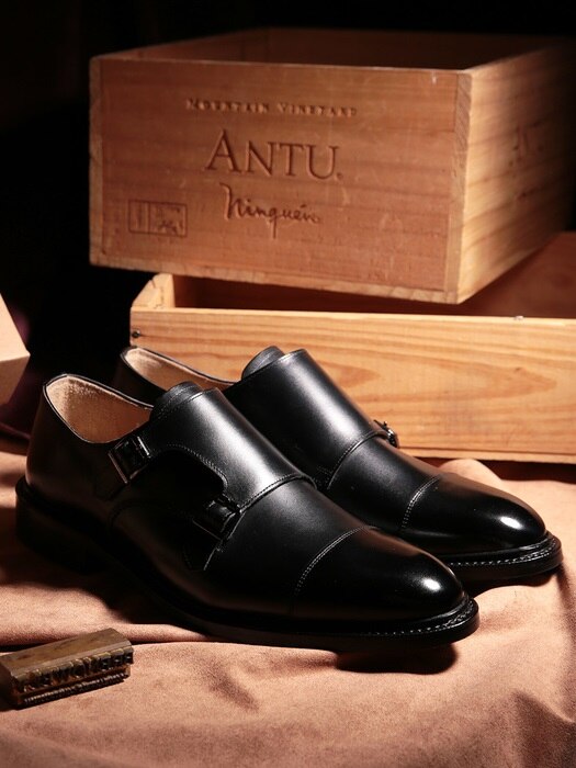 Double Monk-strap Goodyear-Welt Black#7100