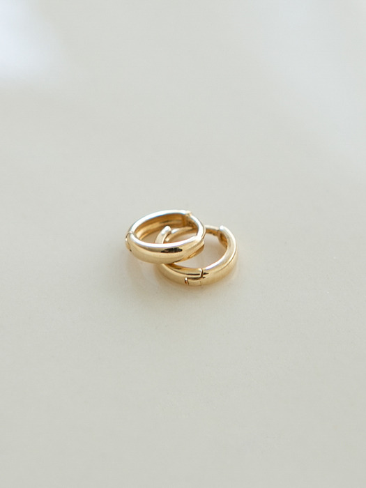 14k gold round mini onetouch earrings (14K 골드)