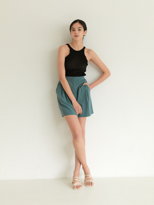 A-Line Tucked Shorts_Turquoise