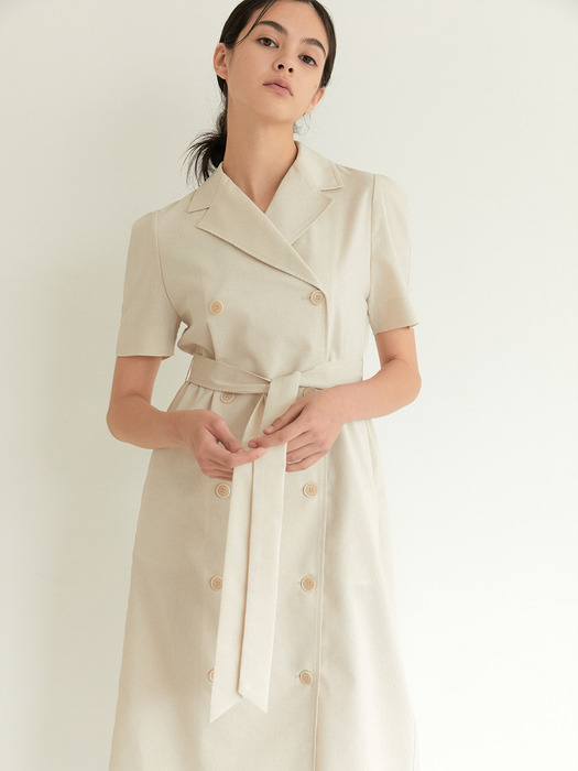 Double Button Dress_L.Beige