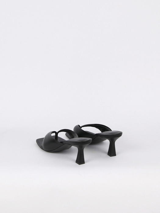 Nadia Flip-Flop Leather Heel Black