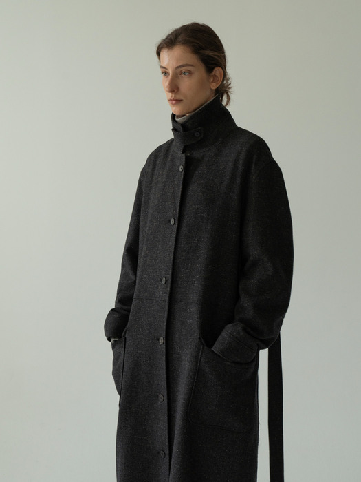 wool single coat (charcoal)