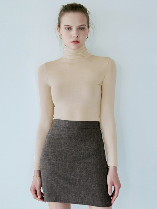 SLIM TURTLENECK TOP_IVORY