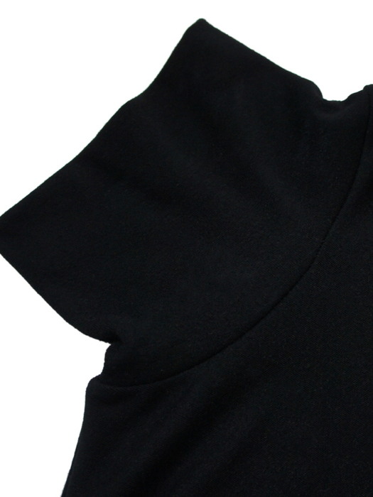 Turtleneck Crop T-shirt [Black]
