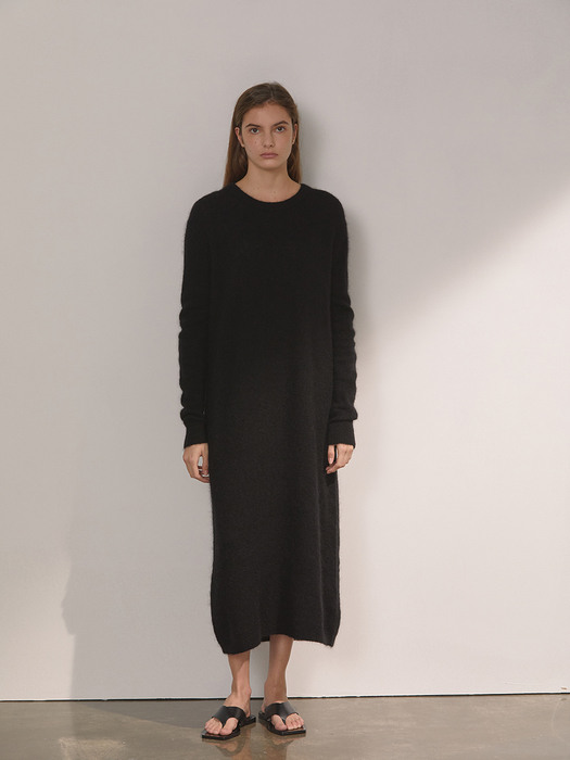 DEMERE MOHAIR LONG DRESS (BLACK)