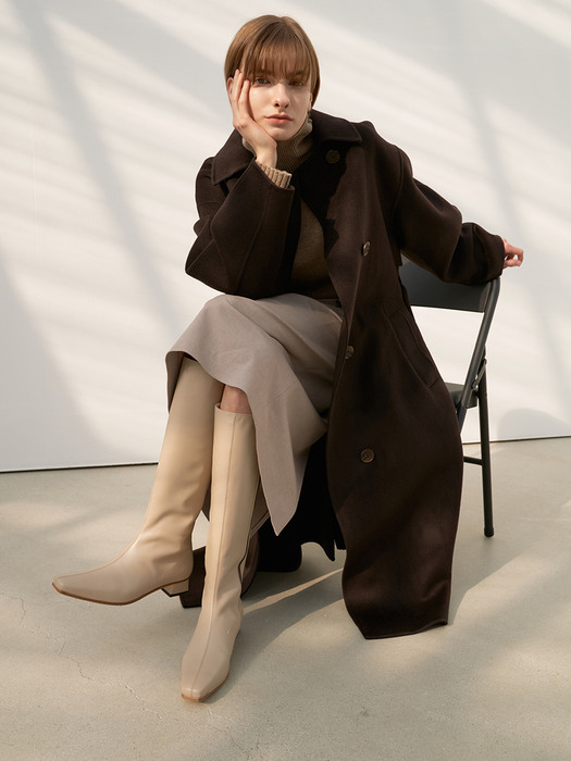 CASHMERE SOUTIEN COAT [HAND MADE] BROWN