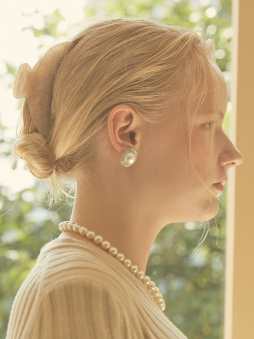 [2SET]Grace Pearl Earring+Kelly Pearl Necklace