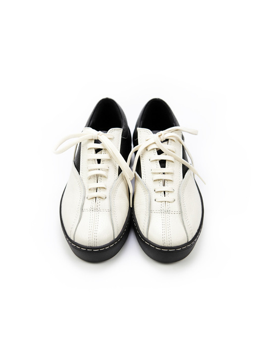 DEF002 Leather Sneakers B&W