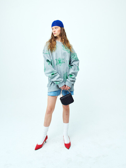 OVERSIZED SWEATSHIRT ALLFLOWERS GREY