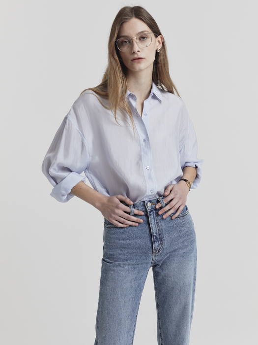 SILKY SHIRT BLOUSE SOFT BLUE_UDBL1E201B1