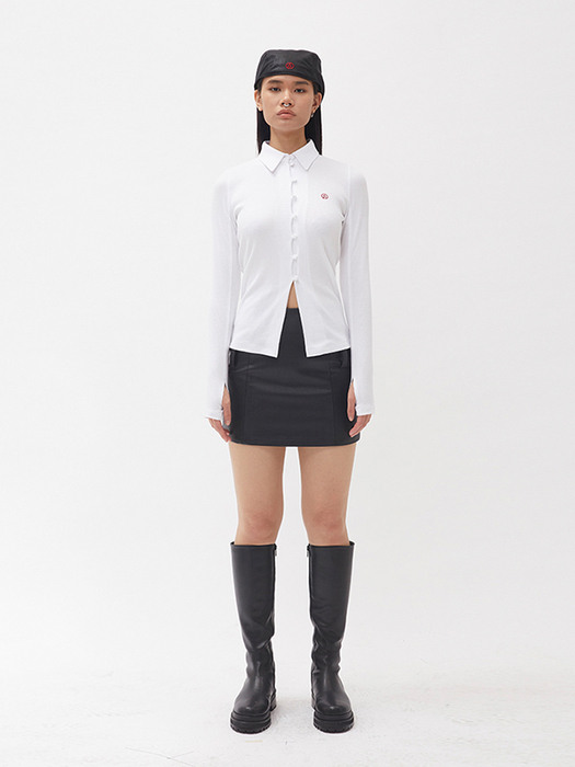 BUTTON-UP COTTON CARDIGAN - WHITE