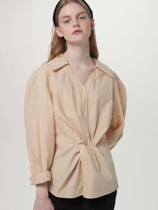 Knotted cotton shirts - Beige
