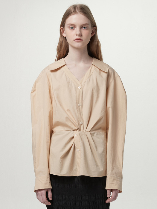 Knotted cotton shirts - Beige