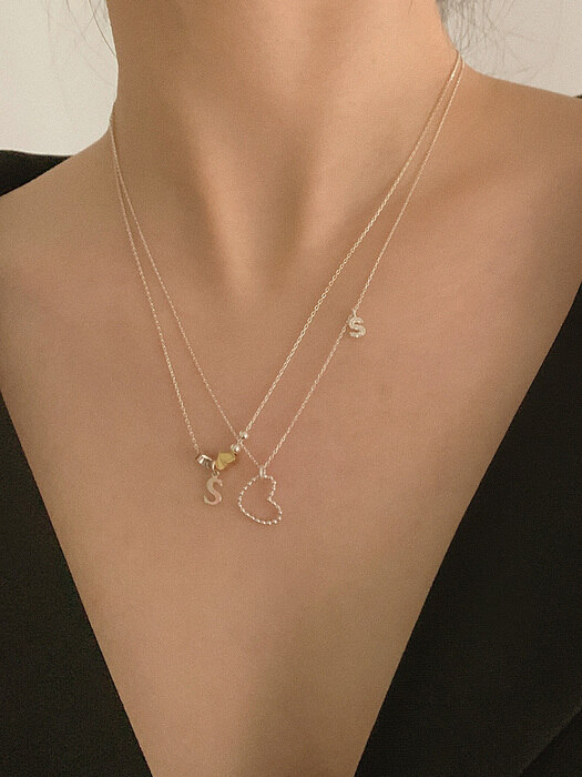 [단독][2 SET] deep is your sweet necklace + deep is your two hearts necklace