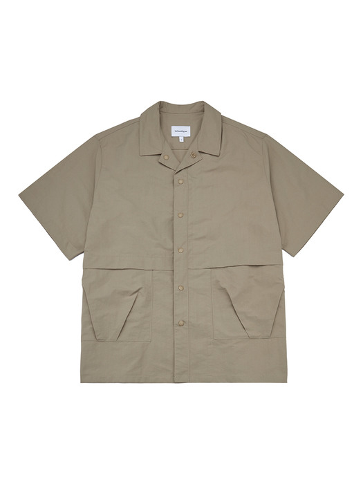 CL099_Two Pocket Nylon H/S Shirt_Beige