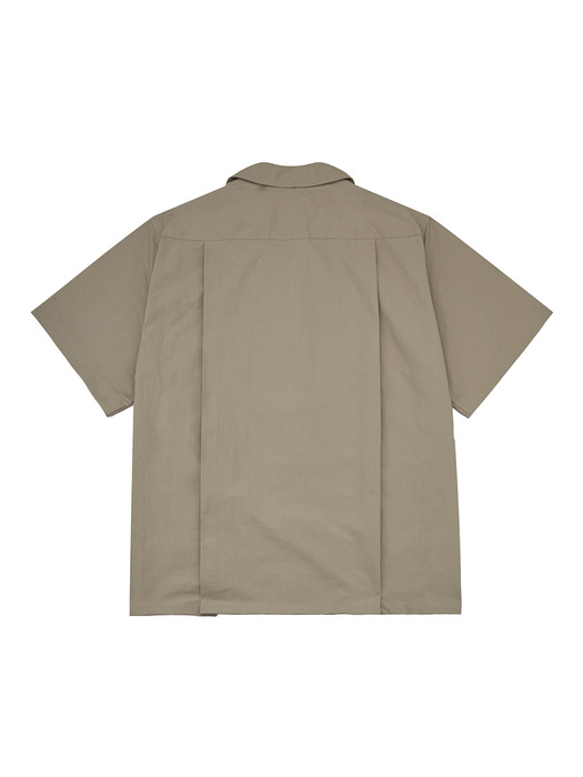 CL099_Two Pocket Nylon H/S Shirt_Beige