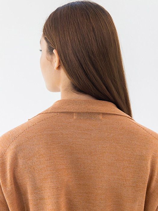 Wholegarment linen knit (soft ocher)