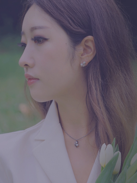 Flower breeze tulip earring 01 진주 튤립펜던트 이어링
