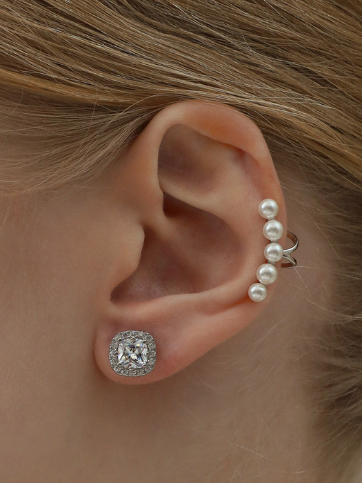 [Silver925] Blenheim Cushion Earrings (#silver#gold)