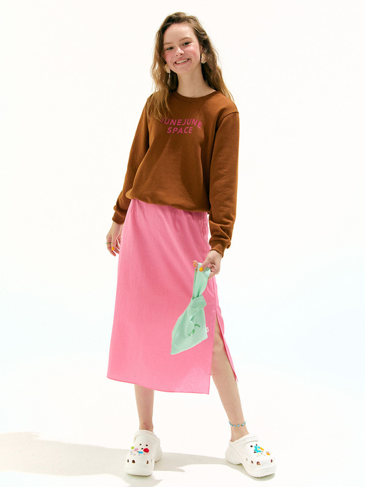 Side Slit Skirt_Pink