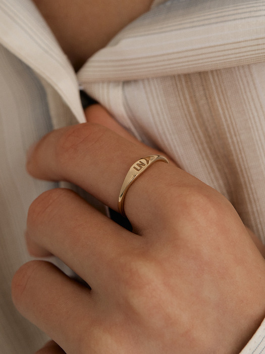 Initial Oval Plate Ring (14K Gold) #P09