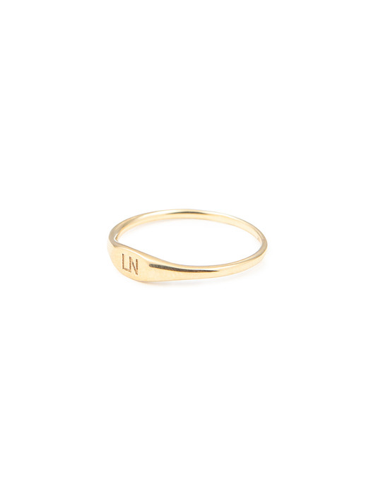 Initial Oval Plate Ring (14K Gold) #P09
