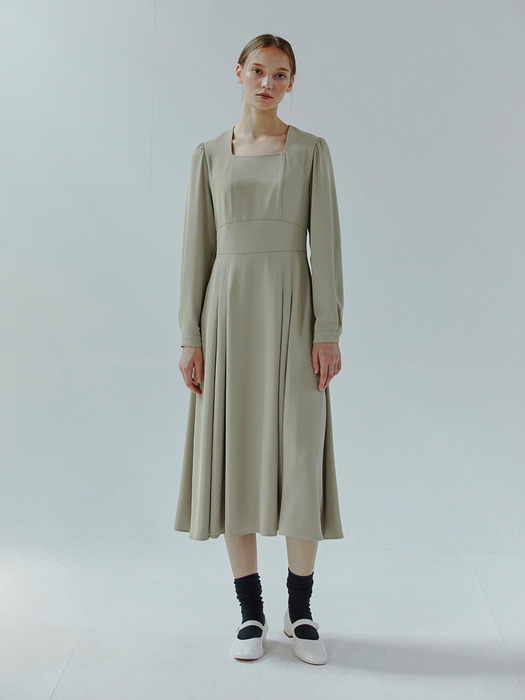 Detachable Sailor Collar Dress, Light Khaki