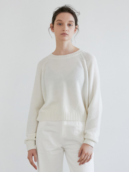 CASHMERE CROPPED KNIT_Ivory