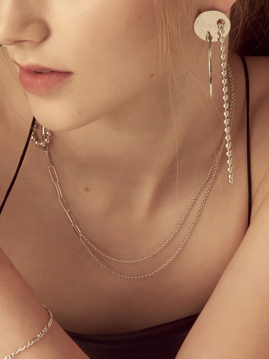 [Silver 925] Rolo & Square-Link Chain Necklace