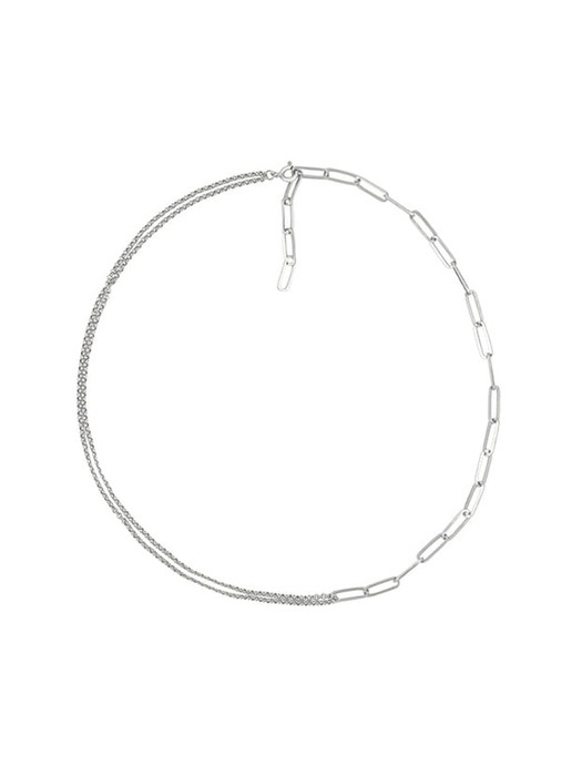 [Silver 925] Rolo & Square-Link Chain Necklace