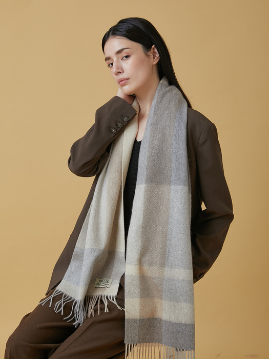 100% 캐시미어 체크 머플러 PLAID Muffler ELEGANTE (4color)