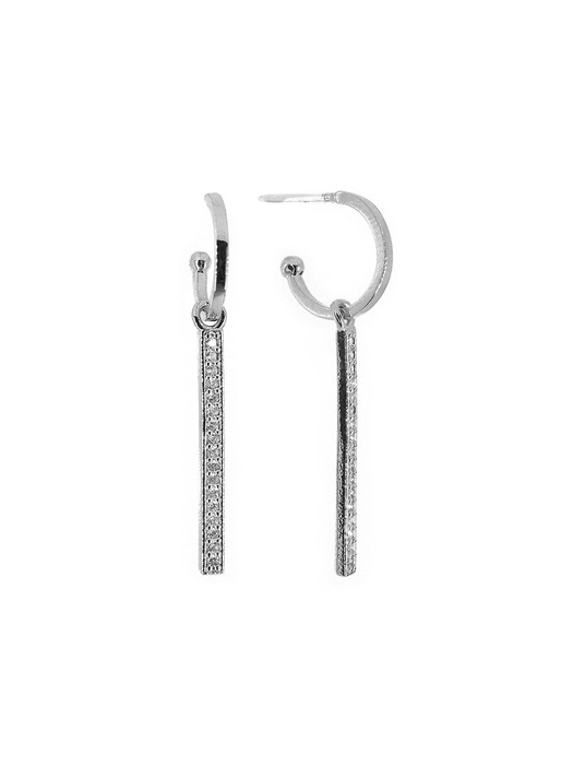 Cubic Bar drop Earring (Silver925)