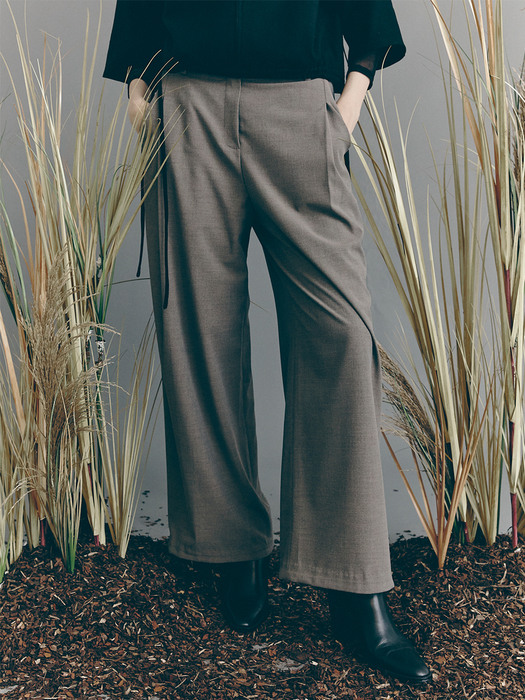 CLASSIC WIDE PANTS BROWN