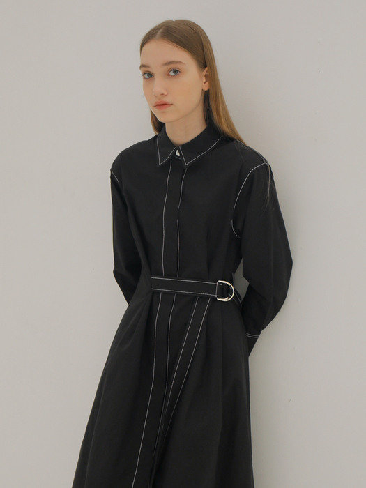 SHIRT DRESS / BLACK