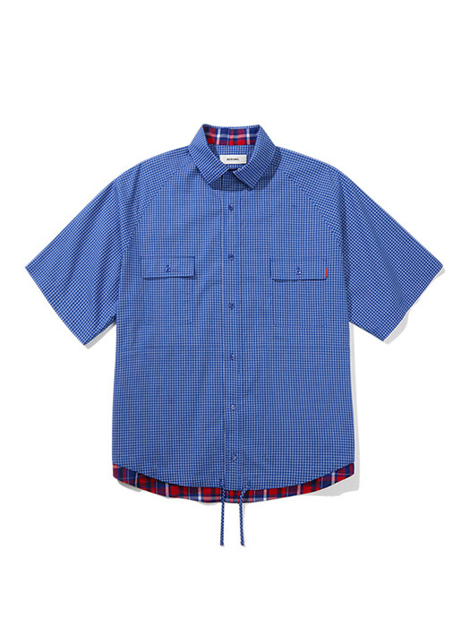 Layered Check Shirt Blue