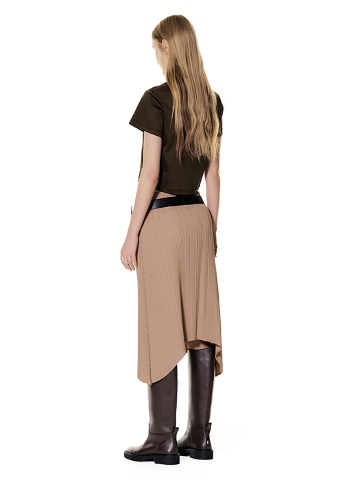 Arched Pleats Skirt (Beige)