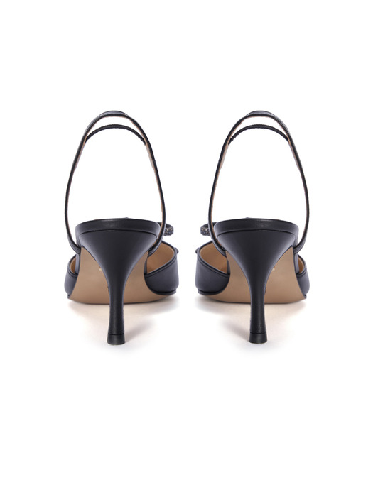 Jewel Ribbon Slingback_Black