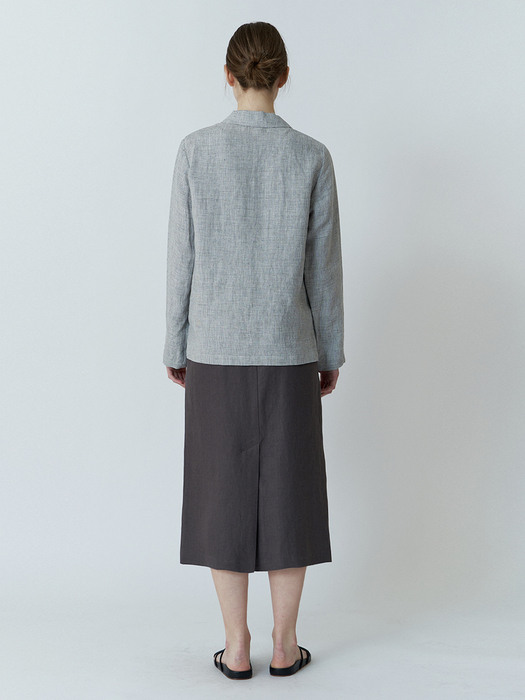 classic linen skirt-charcoal