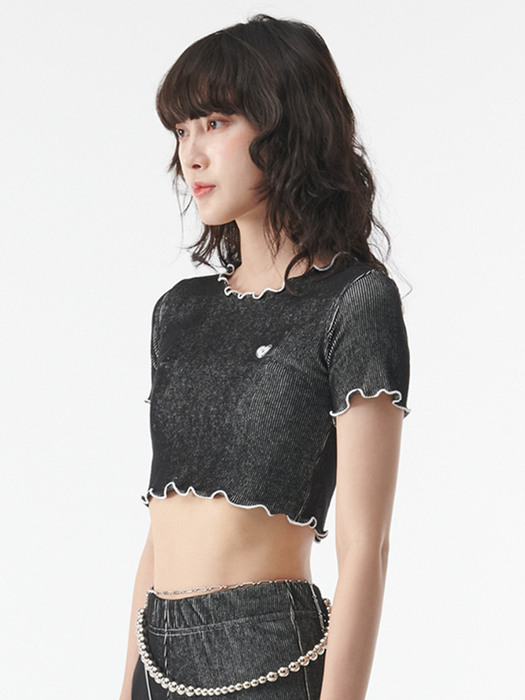 WIGGLE CROP T-SHIRTS - BLACK