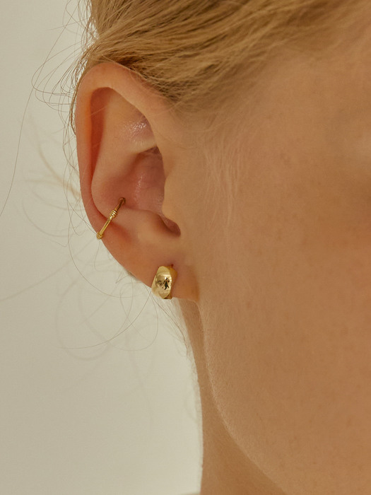 실버 와이드 베이직 원터치 귀걸이 #LSE02