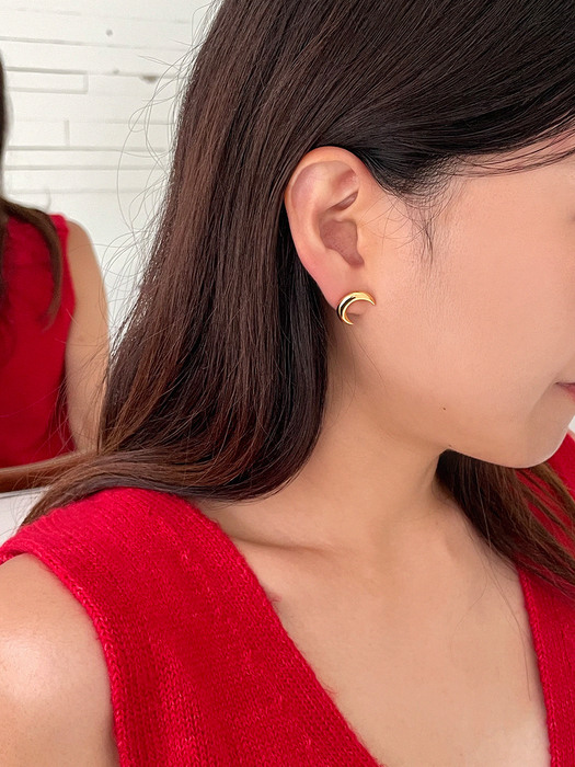 [silver925] crescent moon earring (2color)