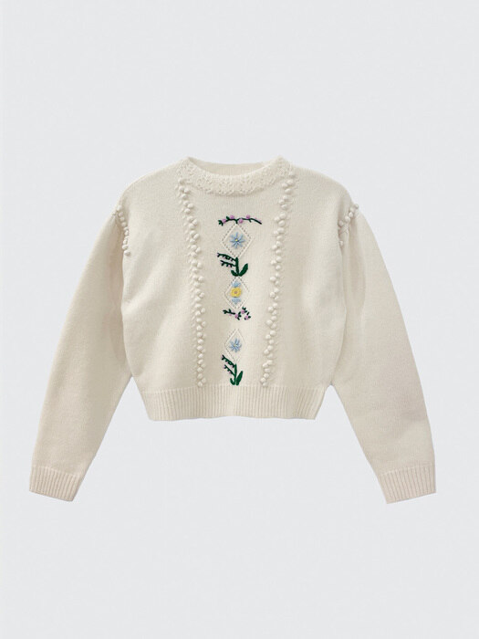 [단독]Via Flower embroidery knit
