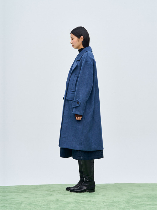 [UNISEX] TWO WAY OVERSIZED COAT, CLASSIC BLUE
