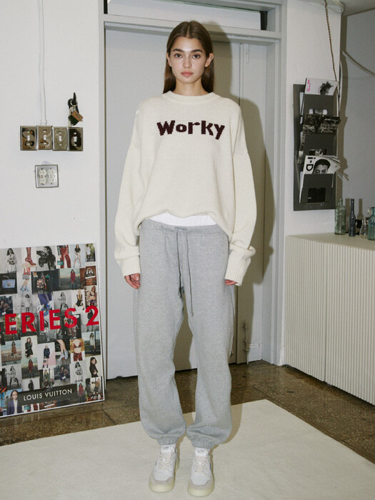 Ivory Worky Wool Blended Sweater