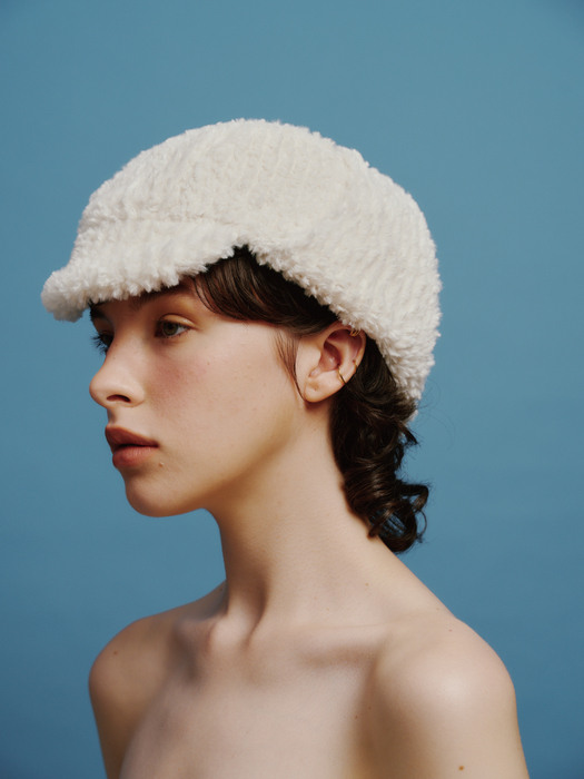 [Life PORTRAIT] Braid Earflap hat in ivory