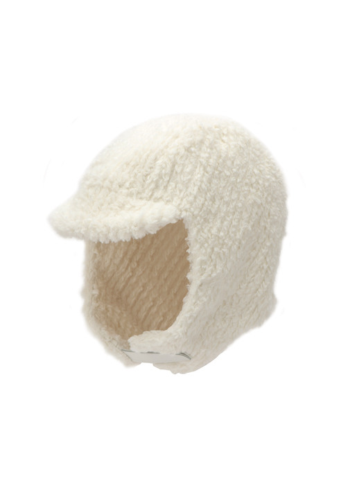 [Life PORTRAIT] Braid Earflap hat in ivory