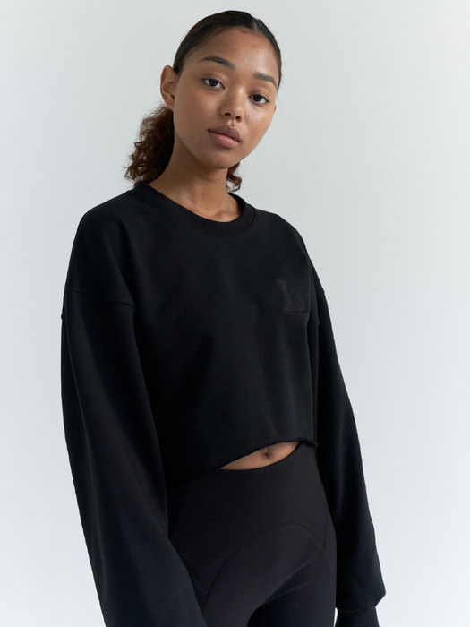 b Logo cropped sweatshirt (Black)