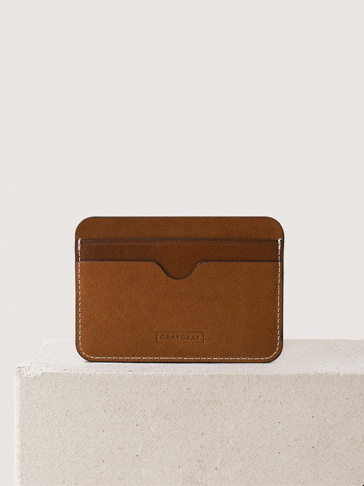 Italian Vegetable Pebble Card Wallet Tan