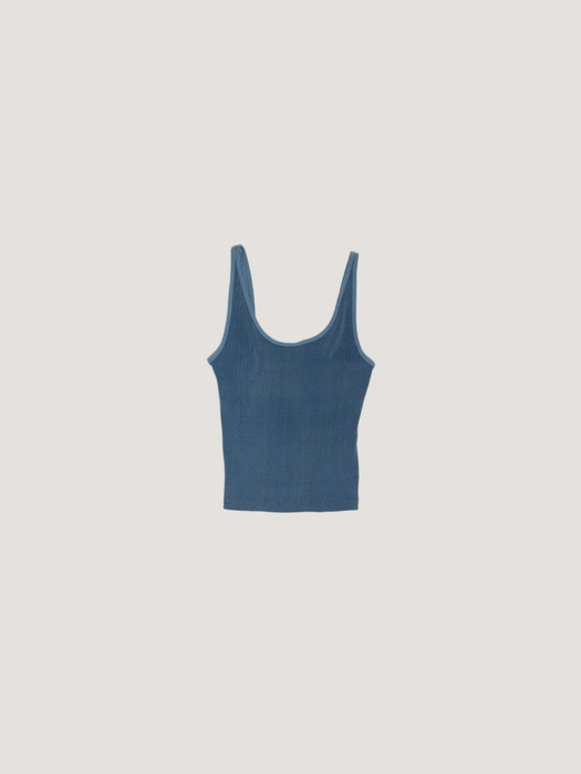Indigo Dyeing Sleeveless Ribbed Jersey Top  [2 COLORS]