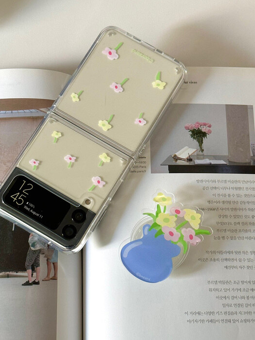 Flower rain Z flip case (jelly/jelly hard case)